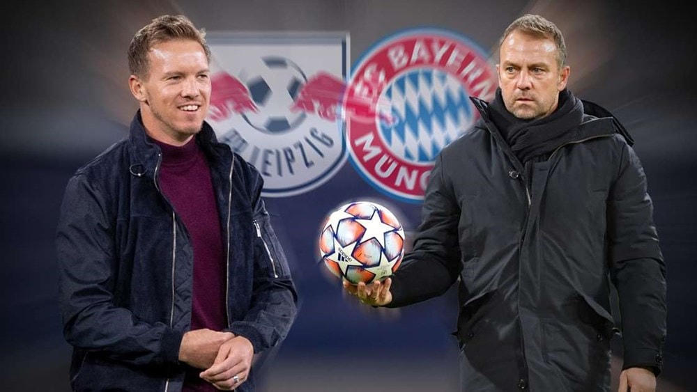 Nagelsmann (trái) liệu có thể đánh bại Flick ở trận cầu mang tính quyết định cả mùa giải. (Nguồn: Getty).