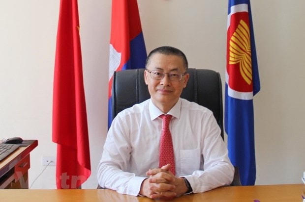 Đại sứ Việt Nam tại Campuchia Vũ Quang Minh đánh giá hiệp định trên là một thỏa thuận mang tính nhân đạo. (Ảnh: Nguyễn Hùng/Vietnam+).  