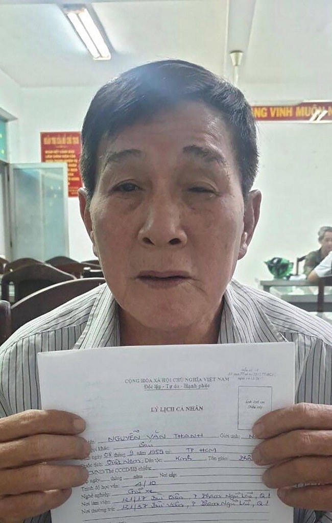 Đối tượng Nguyễn Văn Thanh tại cơ quan chức năng.