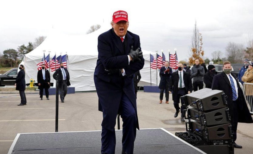 Tổng thống Trump tại một sự kiện tranh cử. Ảnh: Reuters.