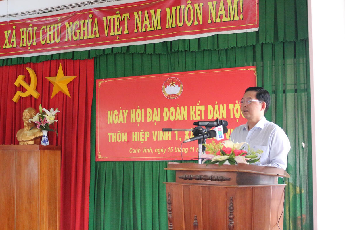 Ông Hồ Quốc Dũng, Bí thư Tỉnh ủy, Chủ tịch UBND tỉnh Bình Định phát biểu tại Ngày hội.