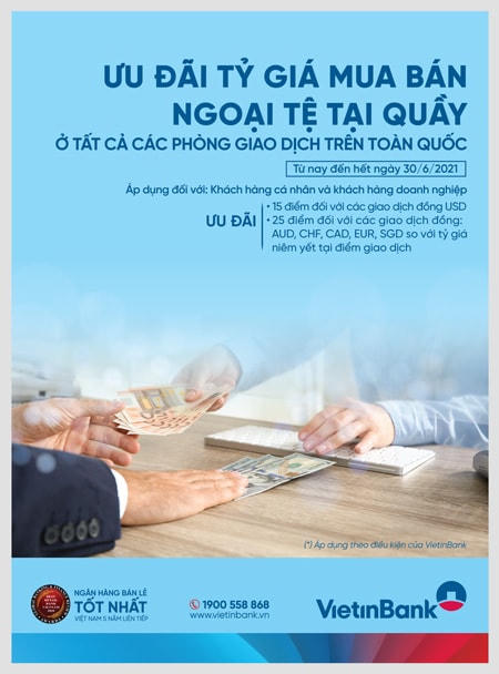 Gia hạn ưu đãi tỷ giá dành cho các khách hàng của VietinBank