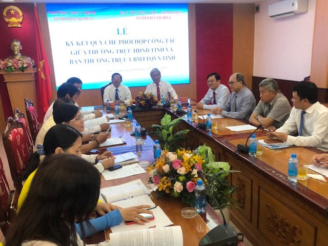 Quang cảnh Lễ ký kết quy chế phối hợp.