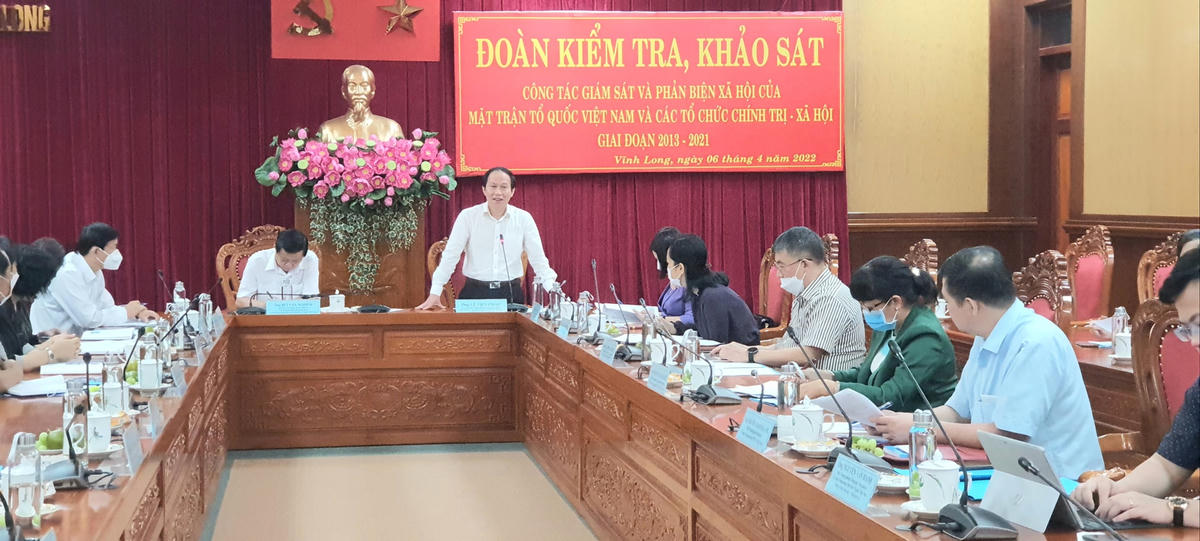 Phó Chủ tịch - Tổng Thư ký Lê Tiến Châu phát biểu tại buổi kiểm tra.