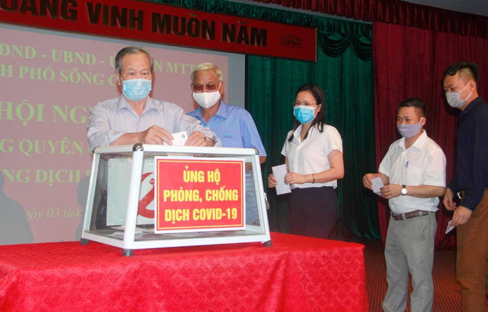 Thành phố Sông Công phát động quyên góp ủng hộ Covid – 19.