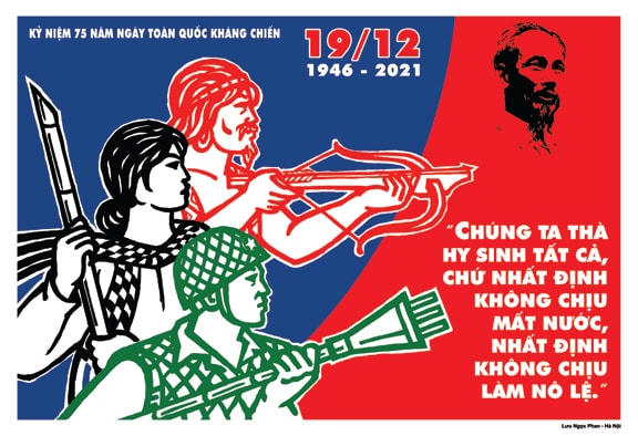 Mẫu tranh cổ động kỷ niệm 75 năm Ngày Toàn quốc kháng chiến