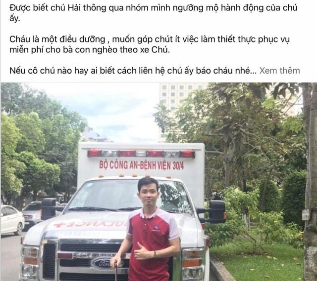 Ông Đoàn Ngọc Hải cùng 'xe chở miễn phí bệnh nhân nghèo' ra tới Hà Nội