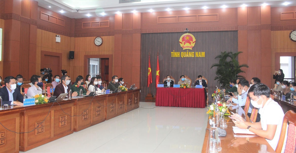 Quang cảnh buổi họp báo về hoạt động kỷ niệm 550 năm Danh xưng Quảng Nam.