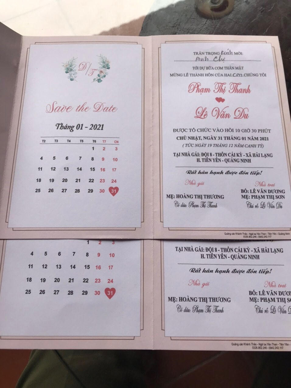 Cặp đôi uyên ương xã Hải Lạng tạm hoãn đám cưới dù đã định trước ngày để phòng, chống dịch.
