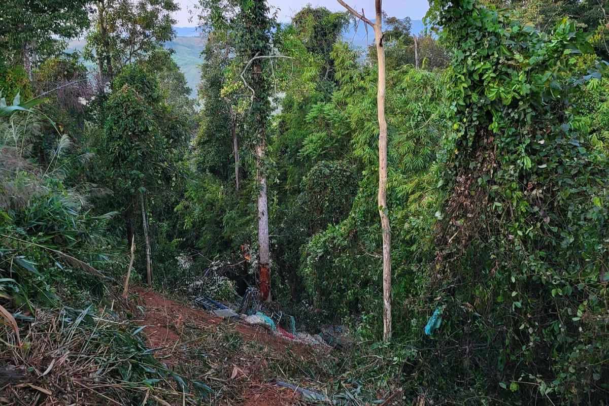 Hiện trường vụ tai nạn giao thông nghiêm trọng khiến 9 người thương vong (Ảnh: Sở GTVT tỉnh Gia Lai).