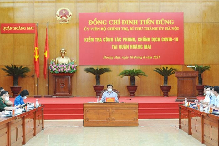 Bí thư Thành ủy Hà Nội chủ trì làm việc với Quận ủy Hoàng Mai.