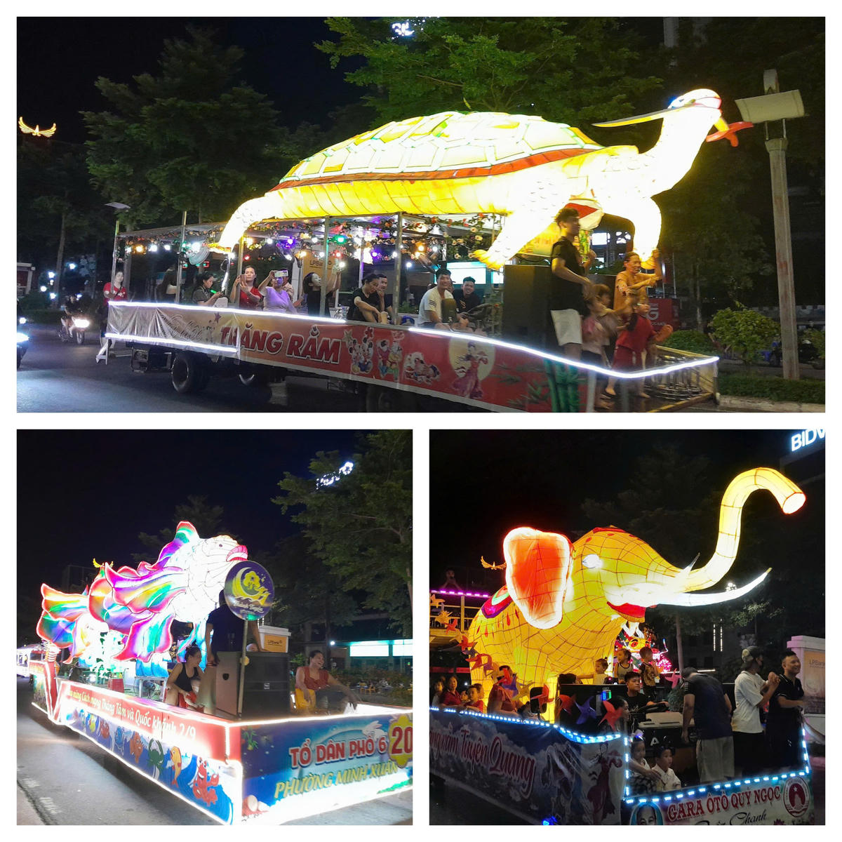 Những chiếc xe mô hình khổng lồ diễu hành, thu hút hàng nghìn ánh mắt ngưỡng mộ.