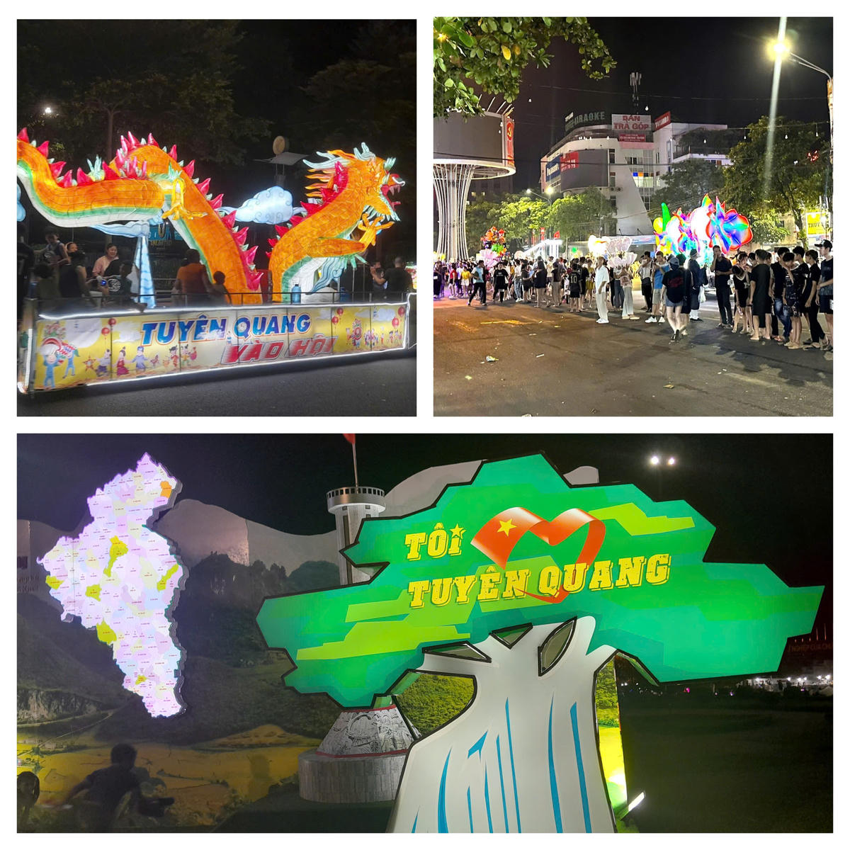 Từ những mô hình rồng uốn lượn, sắc màu hội tụ đến biểu tượng ‘Tôi yêu Tuyên Quang’ rực sáng trong đêm, Thành Tuyên không chỉ thắp sáng mùa trăng rằm, mà còn lan tỏa niềm tự hào, khát vọng và tình yêu quê hương.