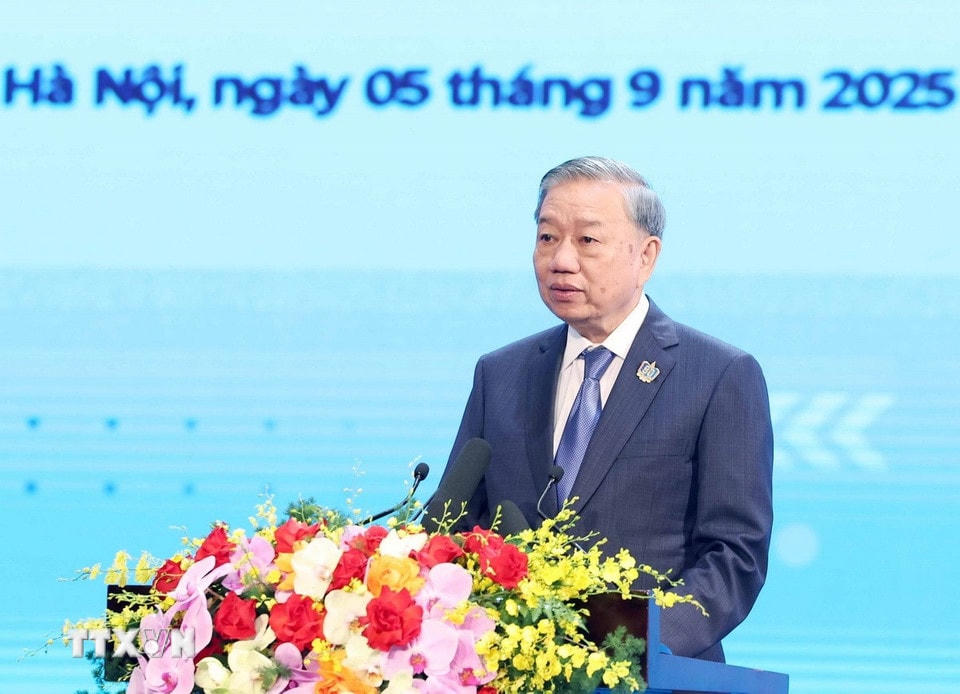 Tổng Bí thư Tô Lâm phát biểu. (Ảnh: Thống Nhất/TTXVN)