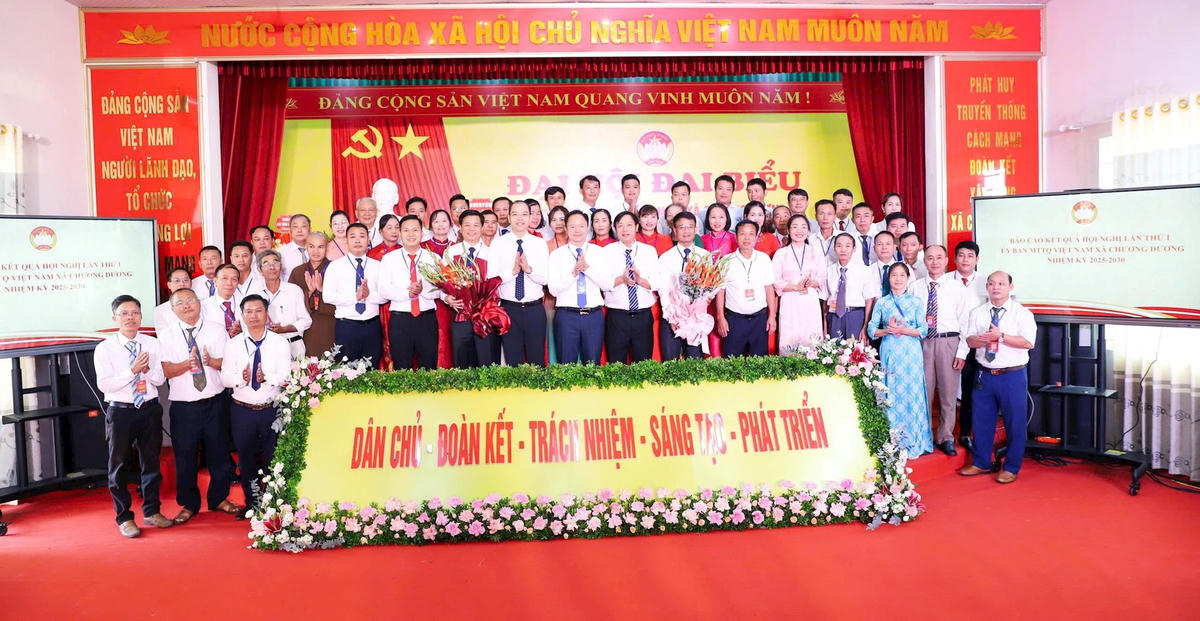 Ủy ban MTTQ Việt Nam xã Chương Dương tổ chức thành công Đại hội đại biểu lần thứ I, nhiệm kỳ 2025 - 2030. Ảnh: NT