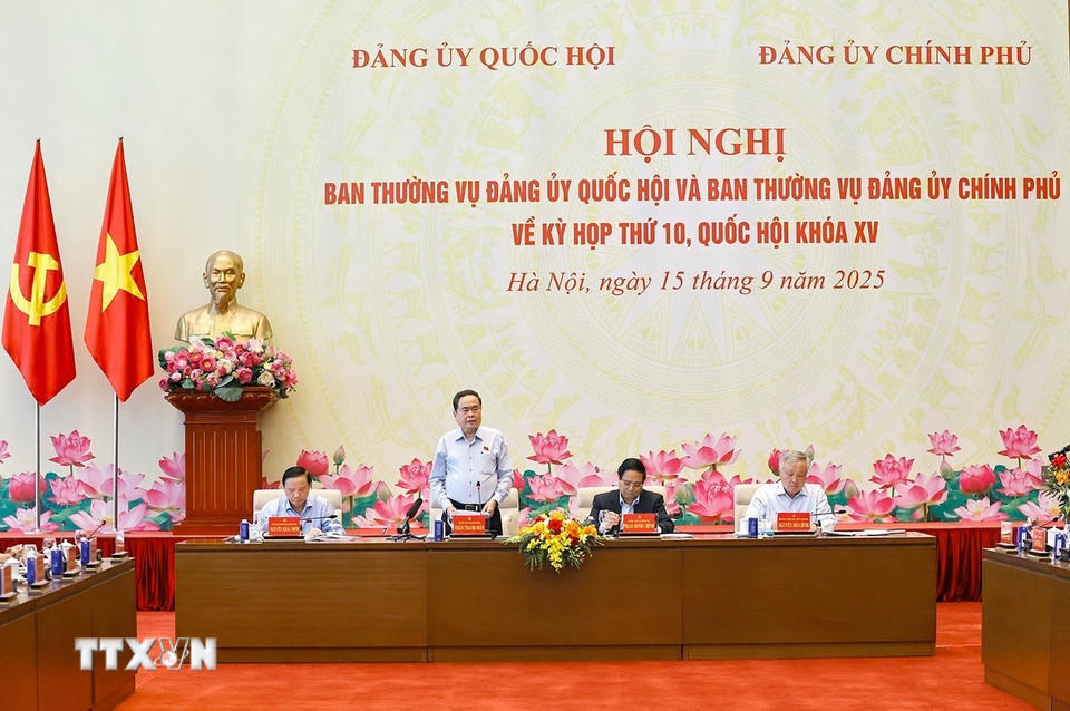 Chủ tịch Quốc hội Trần Thanh Mẫn phát biểu khai mạc hội nghị. (Ảnh: Doãn Tấn/TTXVN)