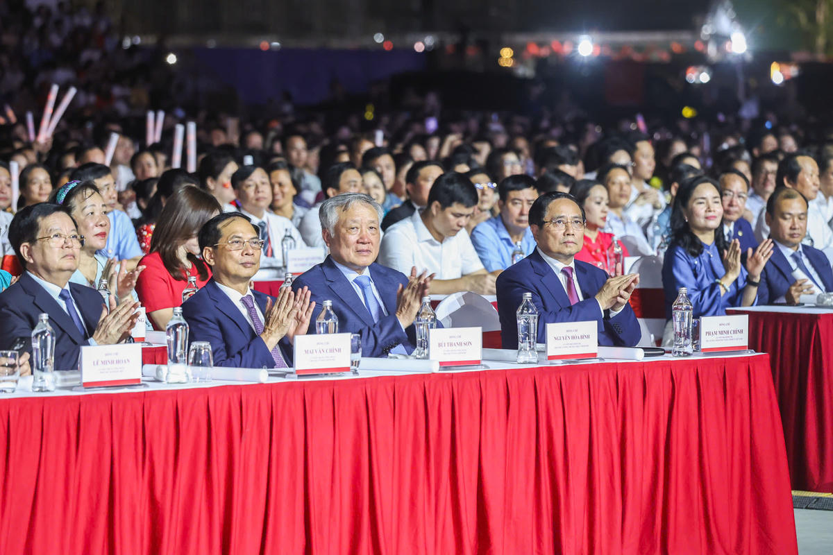 Thủ tướng Phạm Minh Chính dự Lễ bế mạc Triển lãm thành tựu đất nước “80 năm hành trình Độc lập -Tự do - Hạnh phúc”. Ảnh: Quang Vinh.