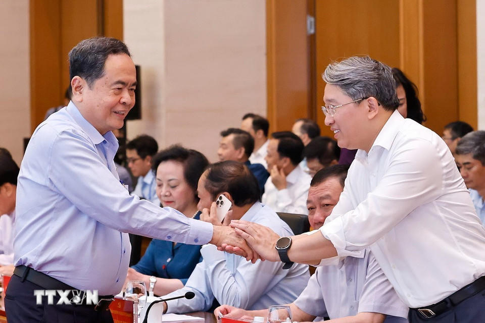 Chủ tịch Quốc hội Trần Thanh Mẫn và các đại biểu dự hội nghị. (Ảnh: Doãn Tấn/TTXVN)