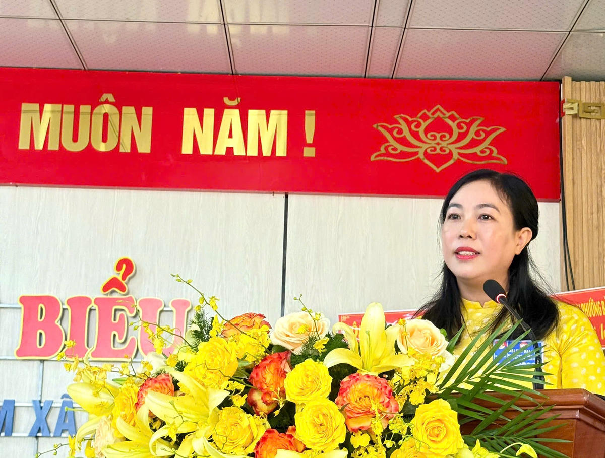 Bà Nguyễn Thị Thanh Phương, Phó Chủ tịch Ủy ban Mặt trận Tổ quốc Việt Nam TP Đà Nẵng phát biểu chỉ đạo Đại hội. Ảnh: Chí Đại.