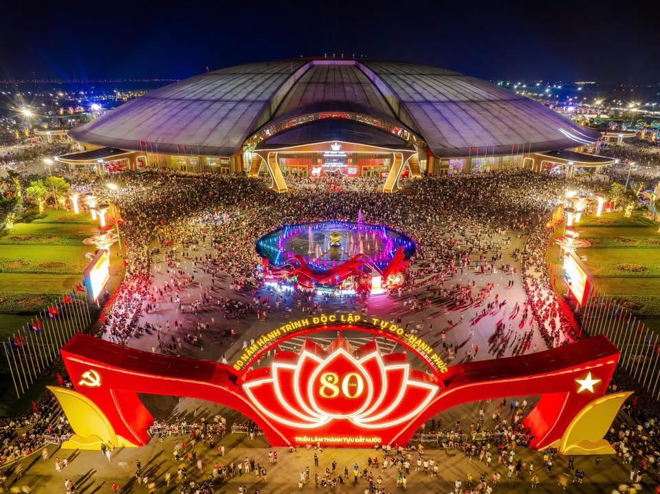 Triển lãm Thành tựu đất nước với chủ đề “80 năm hành trình Độc lập - Tự do - Hạnh phúc” đã thu hút hơn 10 triệu lượt khách tham quan. Ảnh: CTV.
