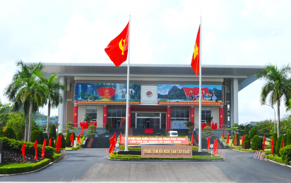 Địa điểm diễn ra Đại hội đại biểu Đảng bộ tỉnh Cao Bằng lần thứ XX. Ảnh: Đức Sơn.