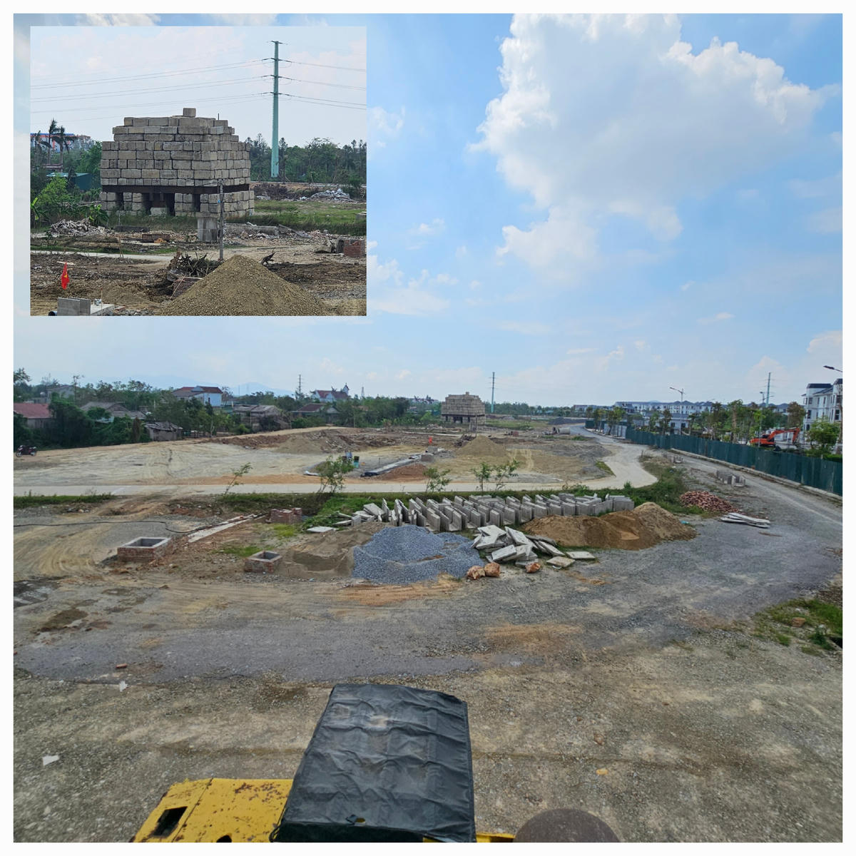 Cách đó không xa, lô đất CT-A được một số nhân viên sàn bất động sản giới thiệu là vị trí xây dựng toà tháp đôi Premier (gồm P1 và P2) hiện đang thử tải công trình. Ngày 9/9, trao đổi với PV Báo Đại đoàn kết, đại diện Phòng Quản lý Nhà và Thị trường bất động sản (Sở Xây dựng Nghệ An) khẳng định, dự án Vinh Heritage giai đoạn 2 chưa đủ điều kiện mở bán. “Chủ đầu tư chưa hoàn tất các thủ tục pháp lý, do đó chưa được phép huy động vốn từ khách hàng dưới bất kỳ hình thức nào”, vị này nhấn mạnh.Ảnh: Quốc Thanh.