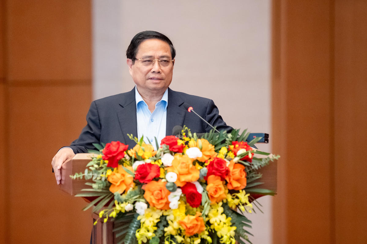 Thủ tướng Chính phủ Phạm Minh Chính phát biểu tại hội nghị. Ảnh: Phạm Thắng.