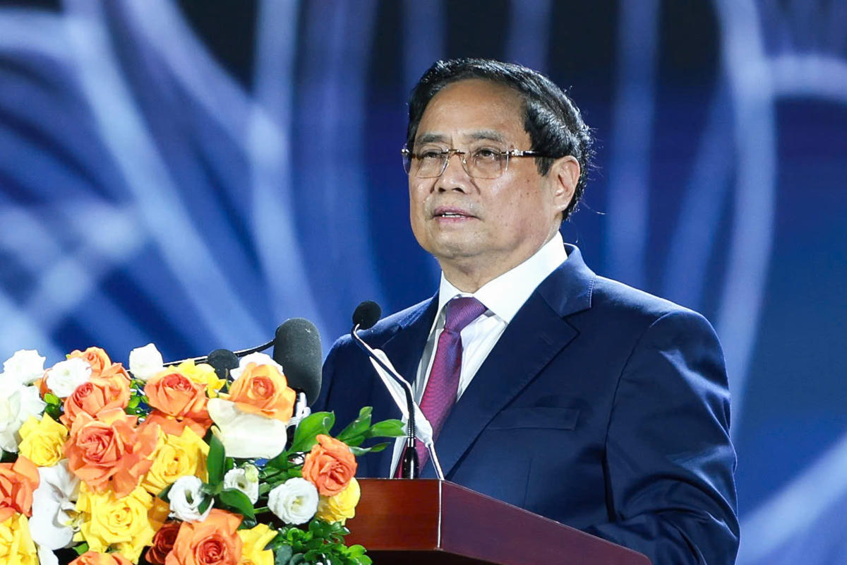 Thủ tướng phát biểu bế mạc Triển lãm thành tựu đất nước “80 năm hành trình Độc lập - Tự do - Hạnh phúc”. Ảnh: Quang Vinh.