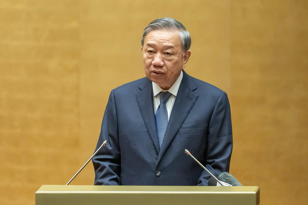 Tổng Bí thư Tô Lâm phát biểu tại Hội nghị. Ảnh: Quang Vinh.