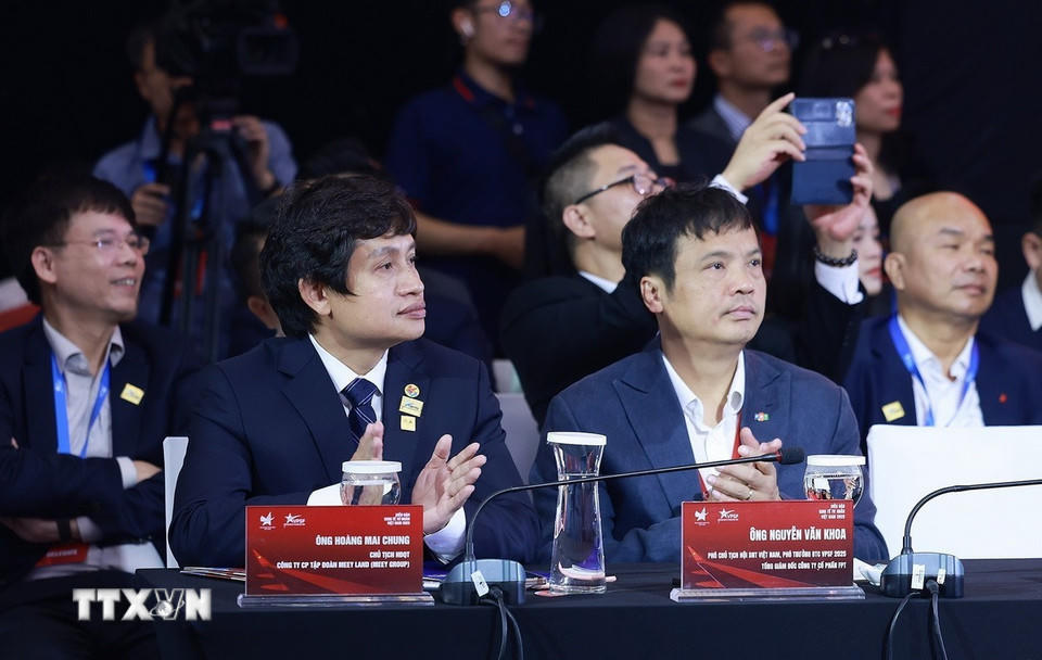 Các đại biểu tham dự Phiên đối thoại cấp cao Diễn đàn Kinh tế tư nhân Việt Nam (VPSF) 2025. (Ảnh: Dương Giang/TTXVN)