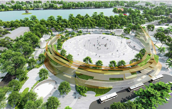 Phối cảnh quảng trường Công viên phía Đông hồ Hoàn Kiếm. 	Nguồn: UBND phường Hoàn Kiếm