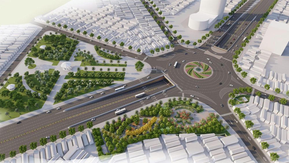 Phối cảnh nút giao khác mức Nguyễn Trãi – Lê Hồng Phong. Ảnh: CTV. 