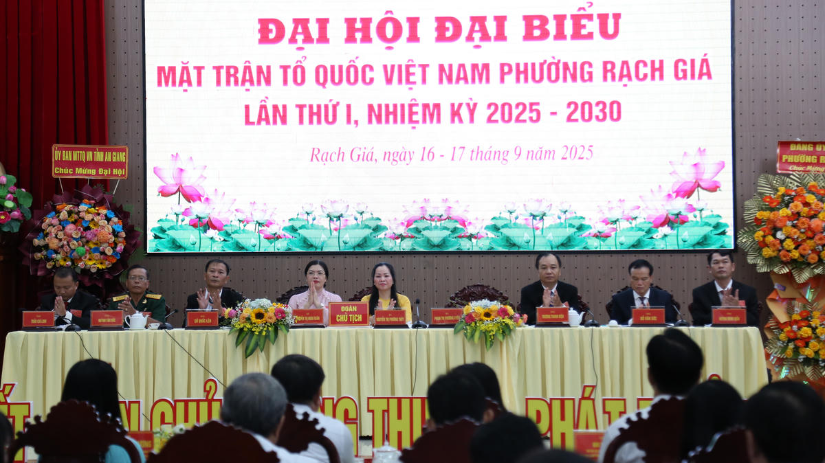 MTTQ Việt Nam phường Rạch Giá (tỉnh An Giang) tổ chức Đại hội đại biểu MTTQ Việt Nam phường lần thứ I, nhiệm kỳ 2025 – 2030. (ảnh: Thanh Tiến)