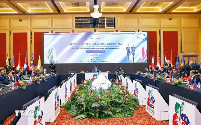 Chủ tịch Quốc hội Trần Thanh Mẫn dự Phiên họp Ban điều hành AIPA. (Ảnh: Doãn Tấn/ TTXVN).