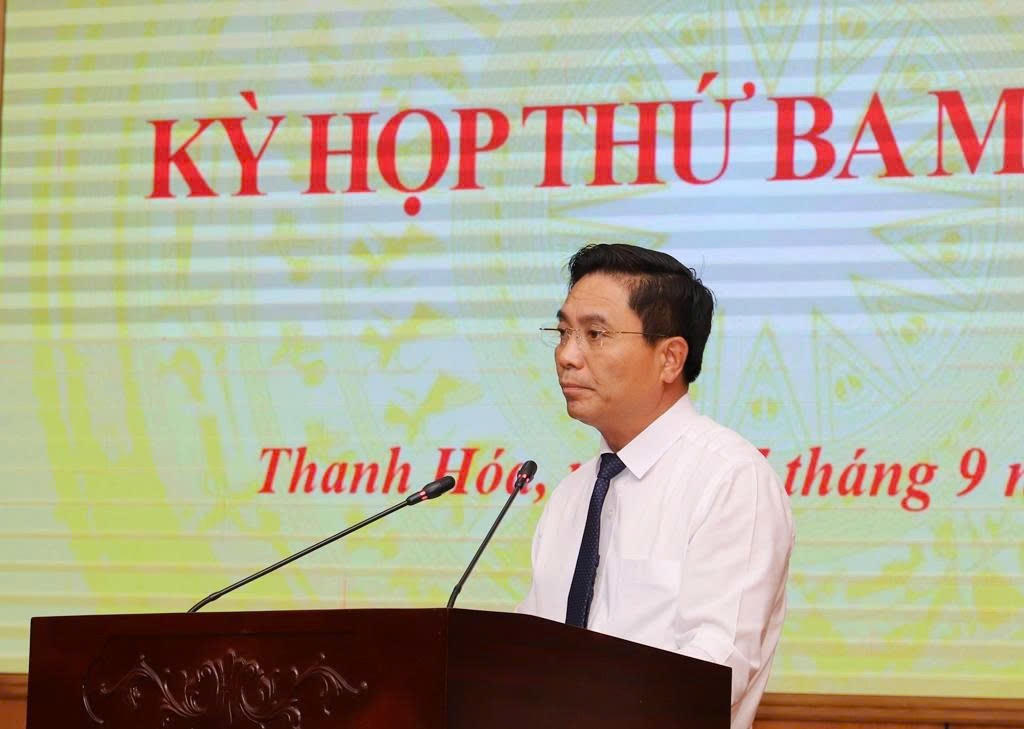 Ông Nguyễn Doãn Anh, Bí thư Tỉnh uỷ Thanh Hoá phát biểu chỉ đạo tại kỳ họp. Ảnh: Minh Hiếu