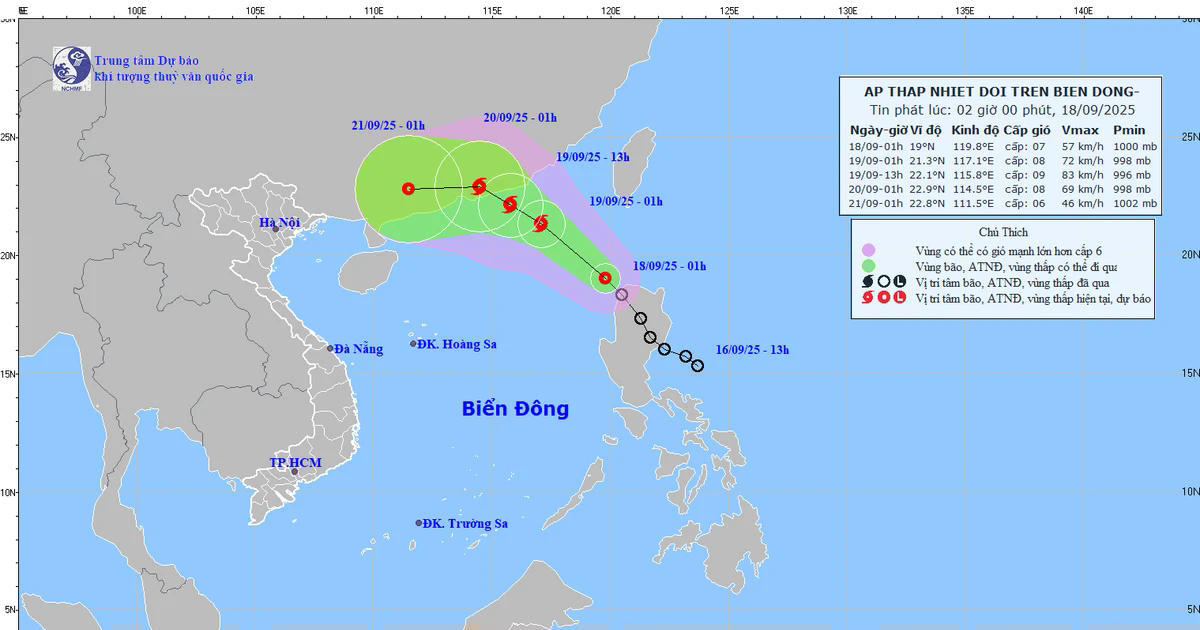 Nguồn: Trung tâm Dự báo Khí tượng Thủy văn Quốc gia.