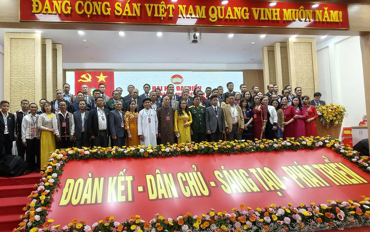 Uỷ ban MTTQ Việt Nam phường Lang Biang - Đà Lạt khóa I, nhiệm kỳ 2025 -2023 ra mắt Đại hội. (ảnh T.L)

