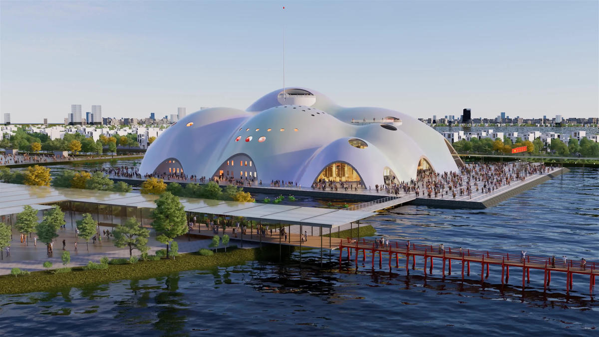 Kết cấu vỏ mái cực mỏng, với độ dày chỉ dao động khoảng từ 200-600mm.