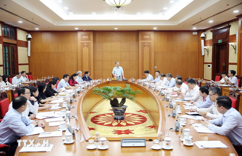 Tổng Bí thư Tô Lâm phát biểu. (Ảnh: Thống Nhất/TTXVN)