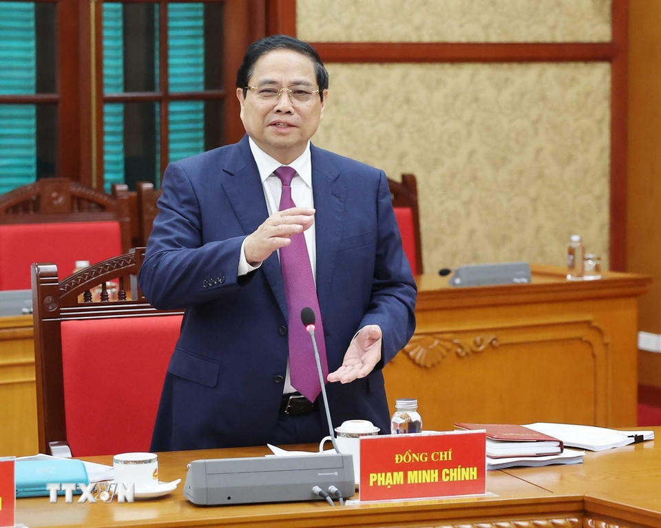 Thủ tướng Phạm Minh Chính phát biểu. (Ảnh: Thống Nhất/TTXVN)