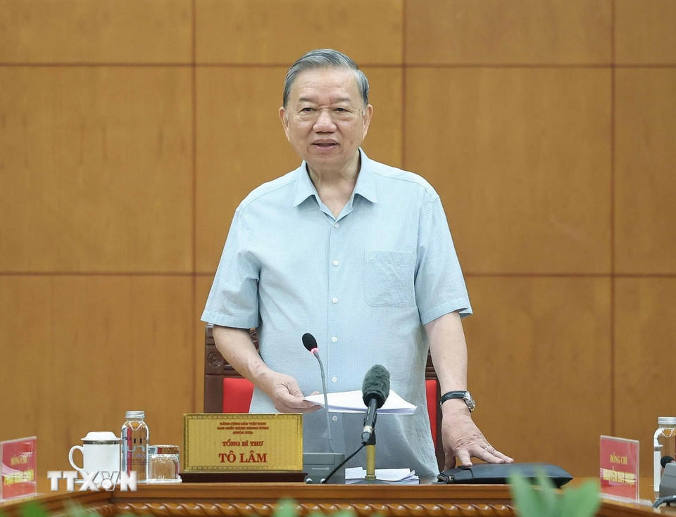 Tổng Bí thư Tô Lâm phát biểu. (Ảnh: Thống Nhất/TTXVN)