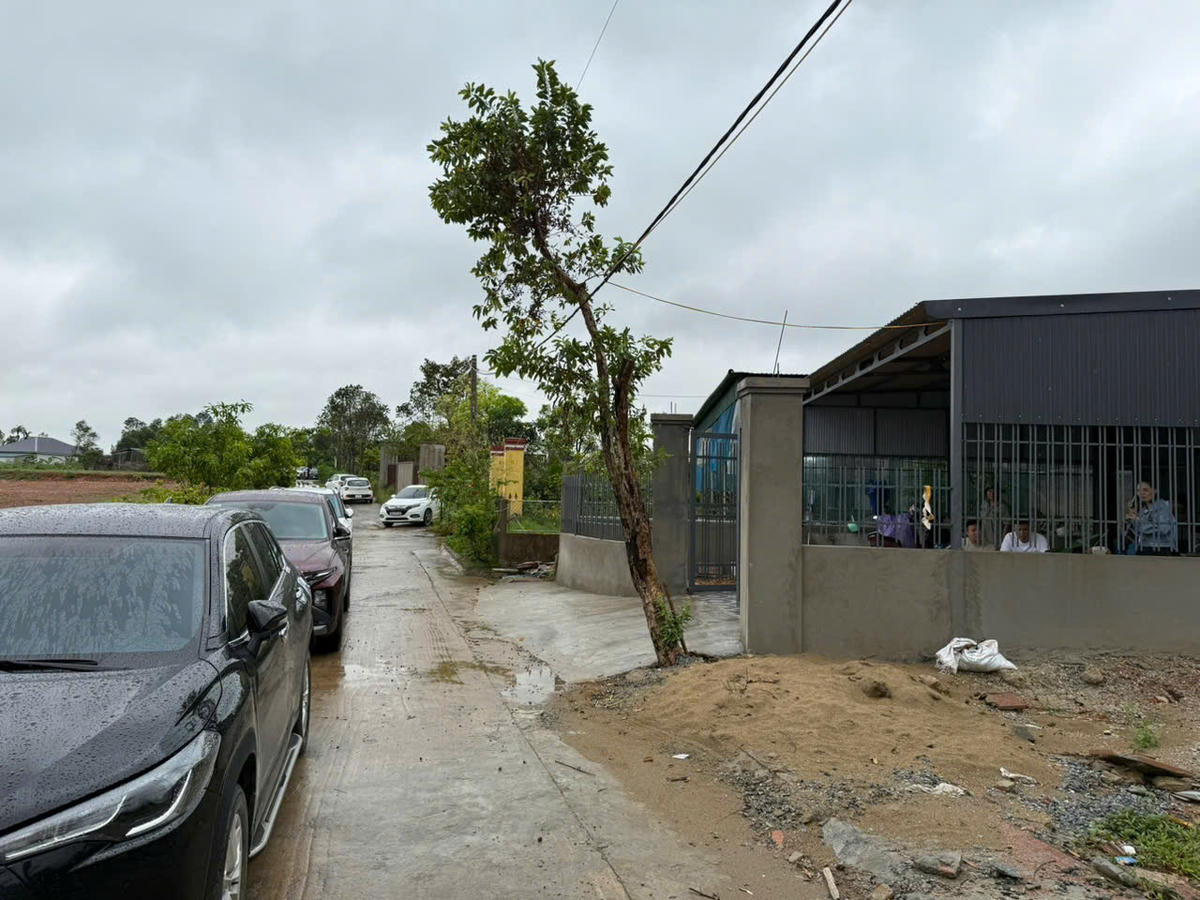 Xe ô tô đậu kín các đường làng của xã Toàn Lưu, tỉnh Hà Tĩnh vào sáng 19/9. Ảnh: HN.