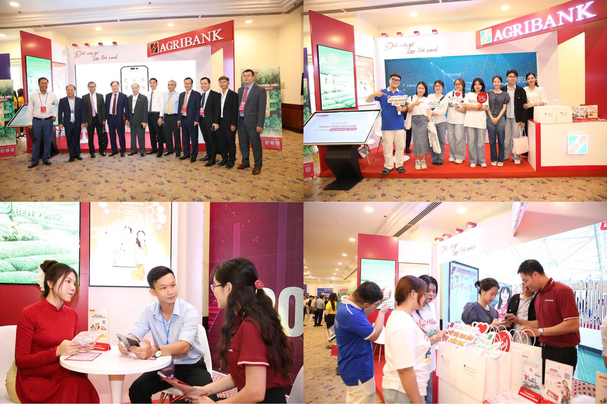Gian hàng của Agribank tại diễn đàn thu hút đông đảo đại biểu, khách mời tham quan, trải nghiệm sản phẩm dịch vụ