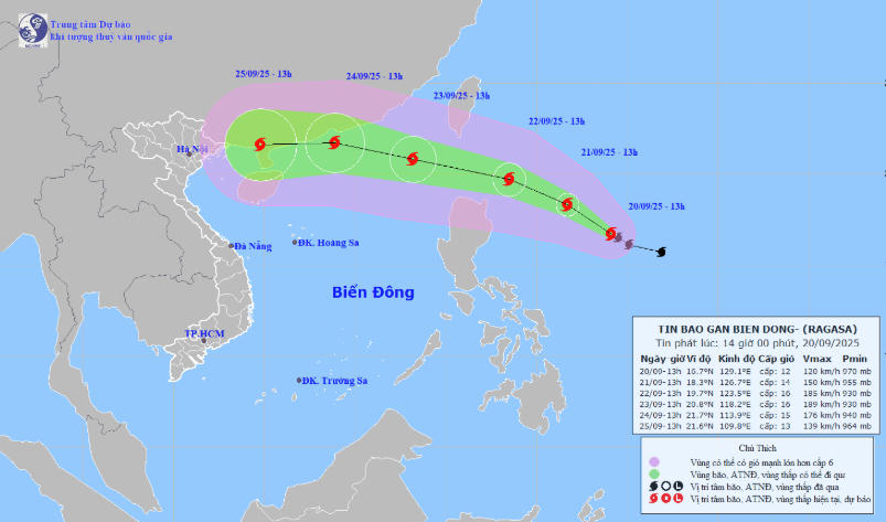 Nguồn: Trung tâm Dự báo Khí tượng Thủy văn Quốc gia.