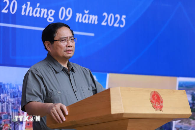 Thủ tướng Phạm Minh Chính khai mạc Hội nghị Hội đồng điều phối vùng Đồng bằng sông Hồng lần thứ sáu. (Ảnh: Dương Giang/TTXVN)