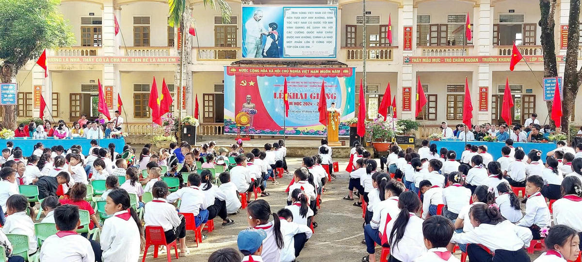 Trường Phổ thông dân tộc bán trú TH và THCS Nậm Càn (tỉnh Nghệ An). Ảnh: FB Trường Ptdtbt Tiểu học & THCS Nậm Càn.