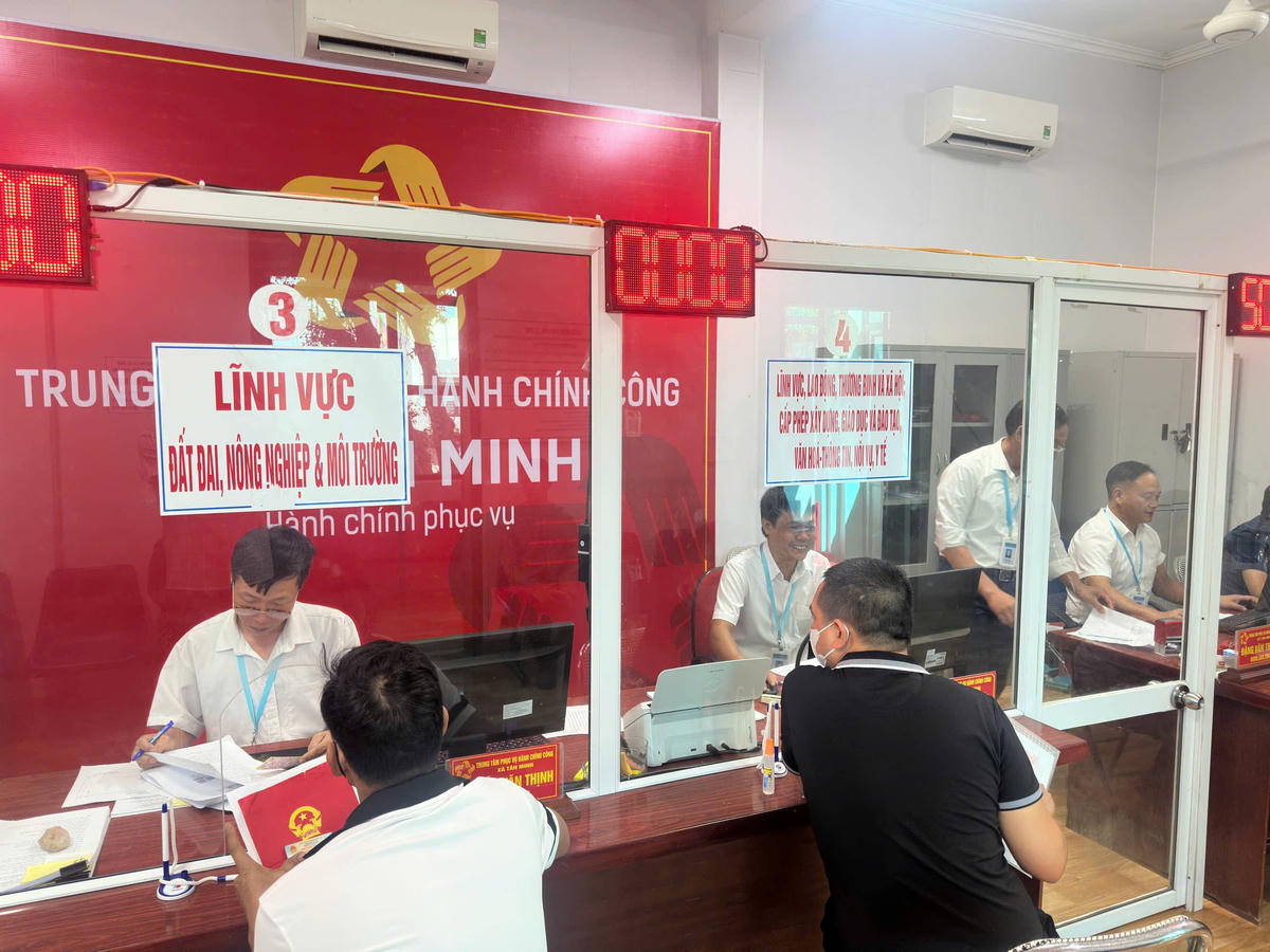 Trung tâm Phục vụ hành chính công xã Tân Minh. Ảnh: CTV.