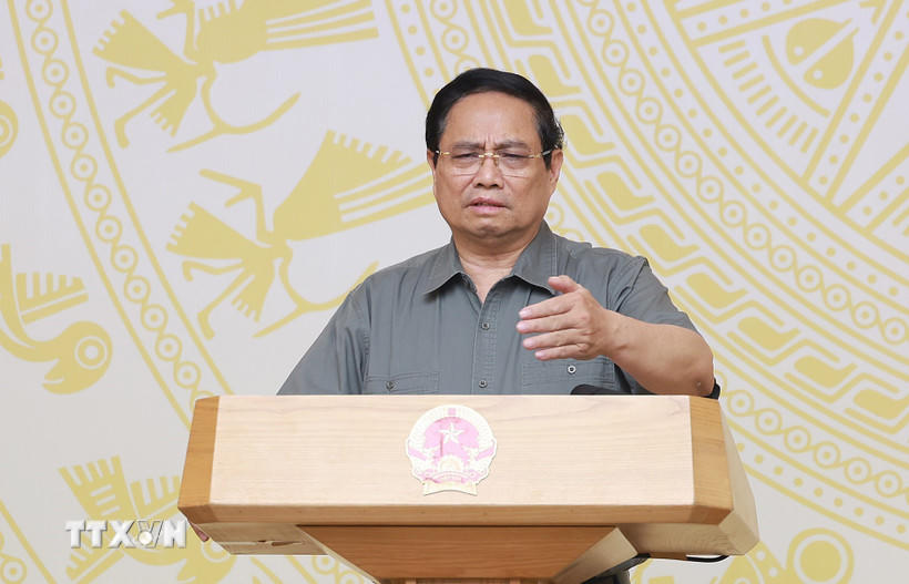 Thủ tướng Phạm Minh Chính chủ trì phiên họp lần thứ nhất của Ban Chỉ đạo Trung ương về chính sách nhà ở và thị trường bất động sản. (Ảnh: Dương Giang/TTXVN).