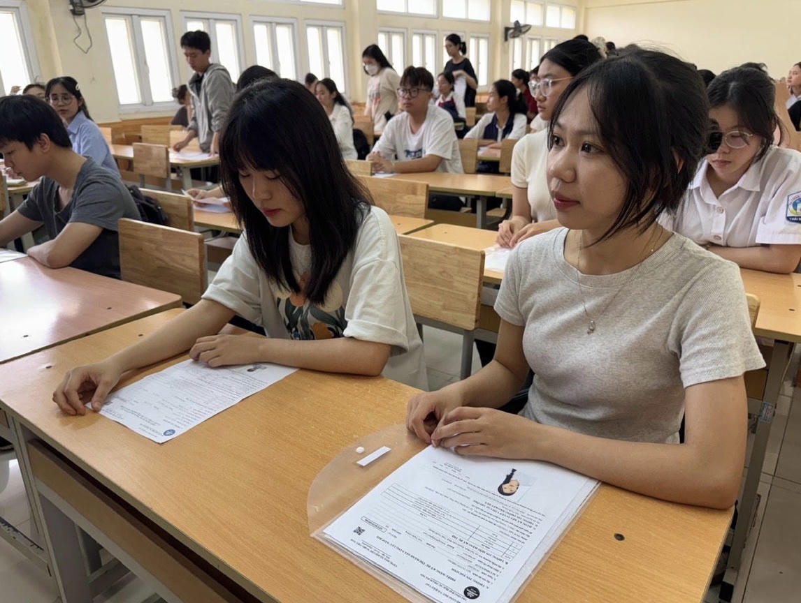 Thí sinh dự thi đánh giá năng lực của Trường Đại học Sư phạm Hà Nội.