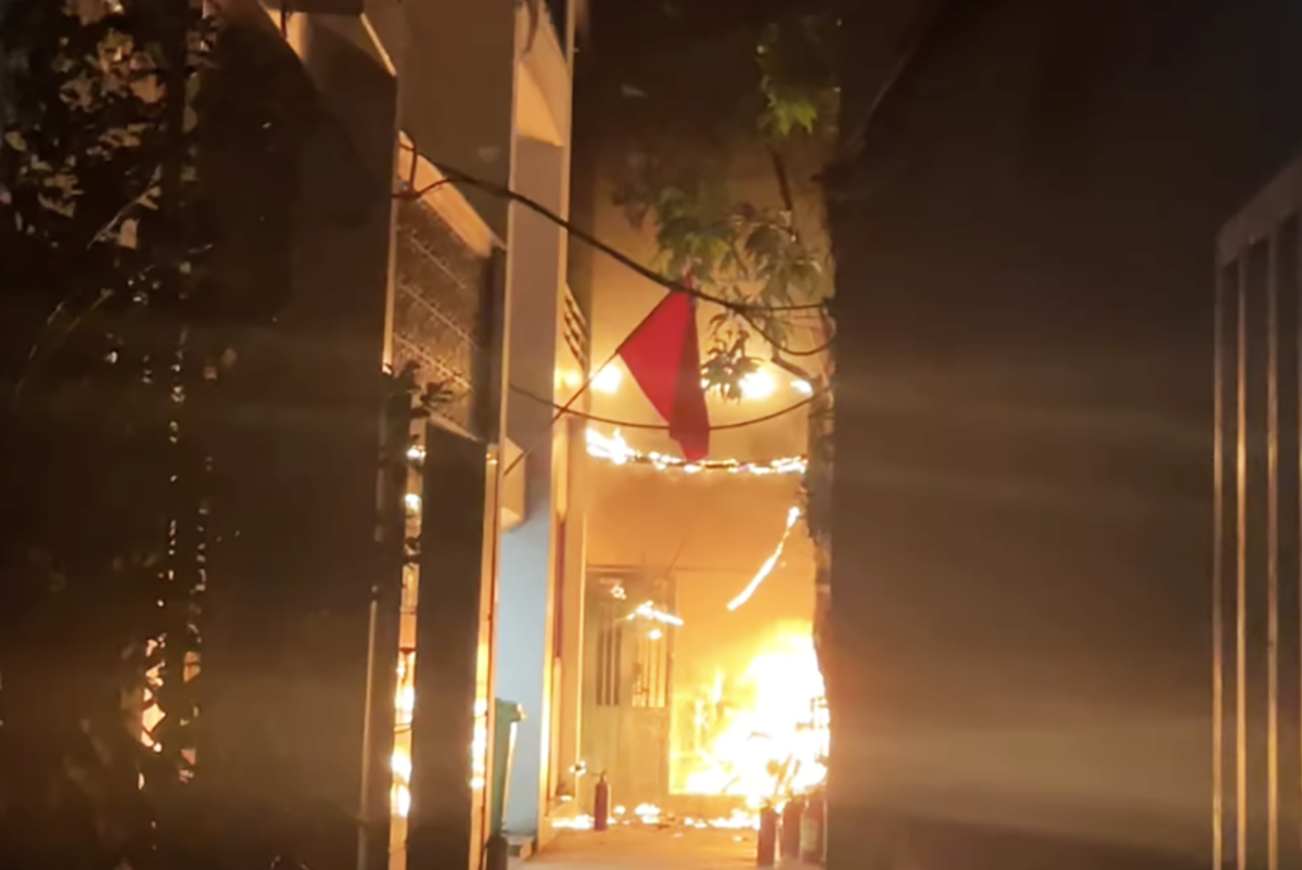 Hiện trường vụ cháy. Ảnh C.T.